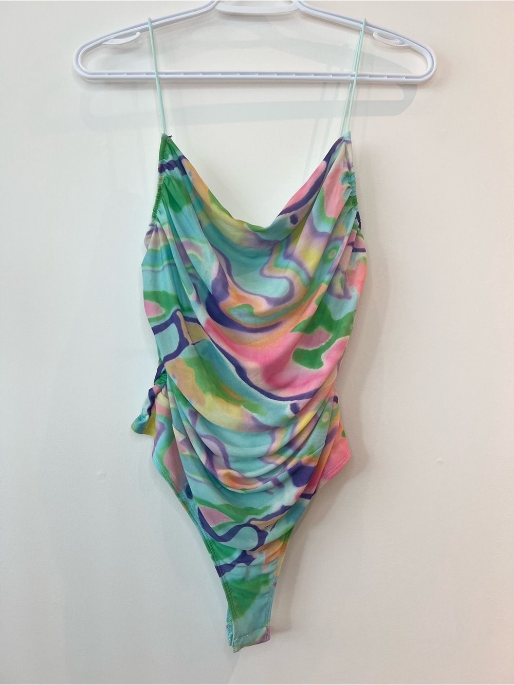 Forever 21 Women’s Large Multicolor Swirl One-Piece Summer Maximalist Bodysuit